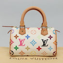 LOUIS VUITTON Monogram Multicolor Mini Speedy Hand Bag White M92645 Auth EC767AV-12
