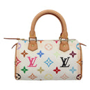 LOUIS VUITTON Monogram Multicolor Mini Speedy Hand Bag White M92645 Auth EC767AV-13