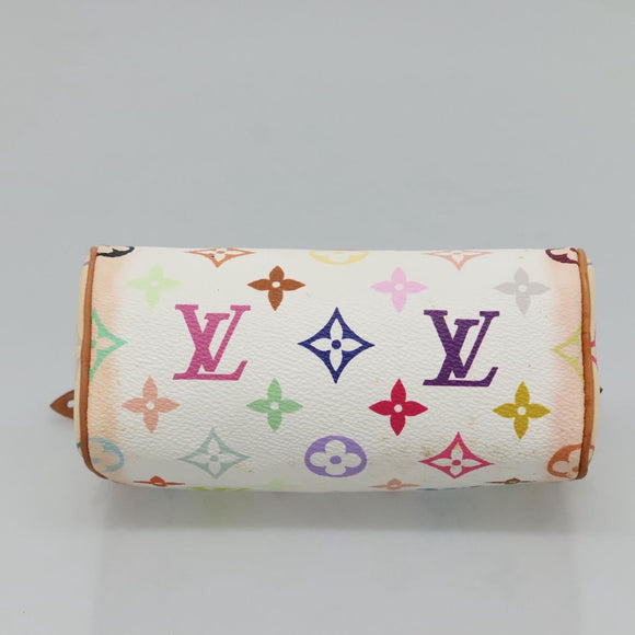LOUIS VUITTON Monogram Multicolor Mini Speedy Hand Bag White M92645 Auth EC767AV