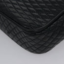 BALLY Shoulder Bag Leather Navy Gold Auth EC776-16