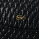 BALLY Shoulder Bag Leather Navy Gold Auth EC776-17