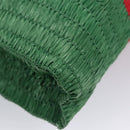 GUCCI Web Sherry Line Hand Bag Raffia Red Green 524810 Auth EC781V-15