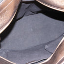 BURBERRY Nova Check Hand Bag PVC Leather Beige gold Auth EC786-12