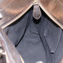 BURBERRY Nova Check Hand Bag PVC Leather Beige gold Auth EC786-17