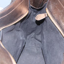 BURBERRY Nova Check Hand Bag PVC Leather Beige gold Auth EC786-18