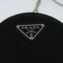 PRADA Chain Shoulder Bag Leather Black Auth EC795V-19