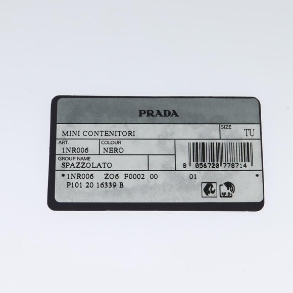 PRADA Chain Shoulder Bag Leather Black Auth EC795V