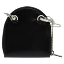 PRADA Chain Shoulder Bag Leather Black Auth EC795V-2