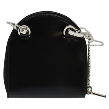 PRADA Chain Shoulder Bag Leather Black Auth EC795V - 0