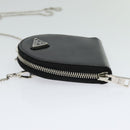 PRADA Chain Shoulder Bag Leather Black Auth EC795V-3