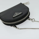 PRADA Chain Shoulder Bag Leather Black Auth EC795V-6