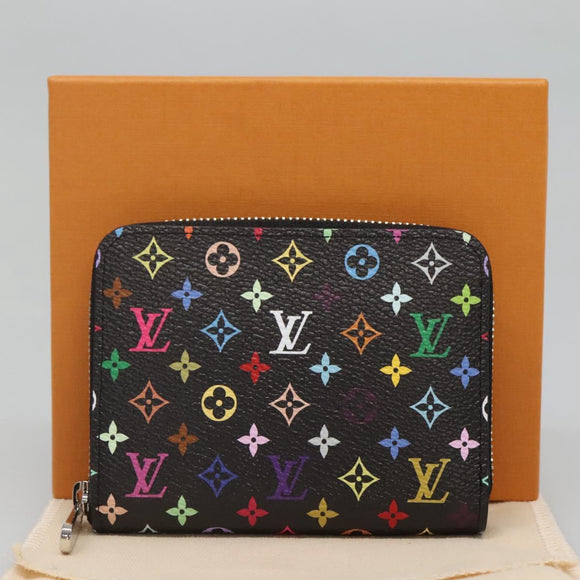 LOUIS VUITTON Multicolor LV × TM Zippy Coin Purse Black M13409 LV Auth EC796SV