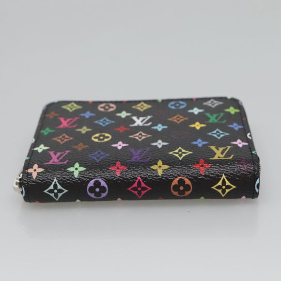 LOUIS VUITTON Multicolor LV × TM Zippy Coin Purse Black M13409 LV Auth EC796SV