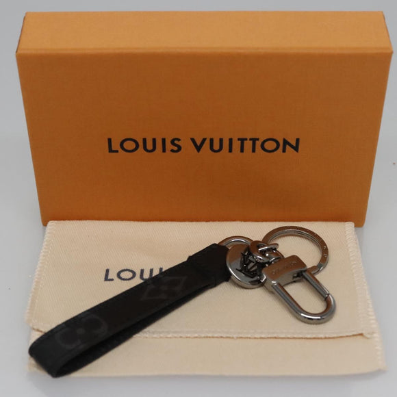LOUIS VUITTON Monogram Eclipse Porte Cles Dragonne Key Holder M61950 Auth EC798