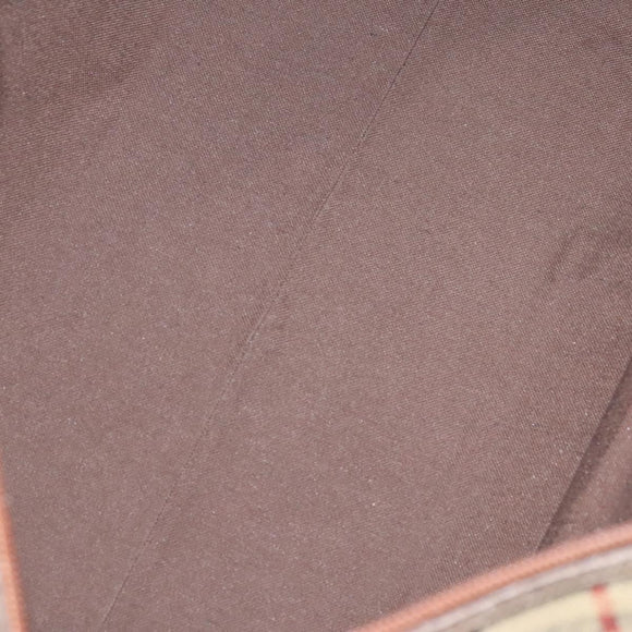 Burberrys Nova Check Boston Bag PVC 2way Beige Gold Auth EC805