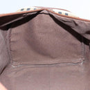 Burberrys Nova Check Boston Bag PVC 2way Beige Gold Auth EC805-19