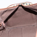 Burberrys Nova Check Boston Bag PVC 2way Beige Gold Auth EC805-20