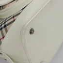 BURBERRY Nova Check Hand Bag Canvas Beige White Auth EC813-9