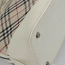 BURBERRY Nova Check Hand Bag Canvas Beige White Auth EC813-15