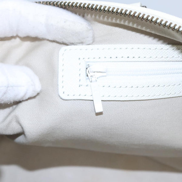 BURBERRY Nova Check Hand Bag Canvas Beige White Auth EC813