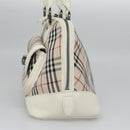 BURBERRY Nova Check Hand Bag Canvas Beige White Auth EC813-3