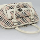BURBERRY Nova Check Hand Bag Canvas Beige White Auth EC813-6