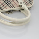 BURBERRY Nova Check Hand Bag Canvas Beige White Auth EC813-7