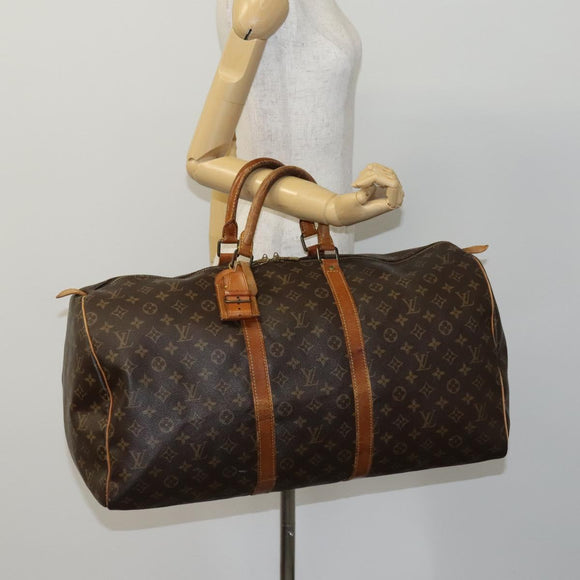 LOUIS VUITTON Monogram Keepall 55 Boston Bag M41424 LV Auth EC814