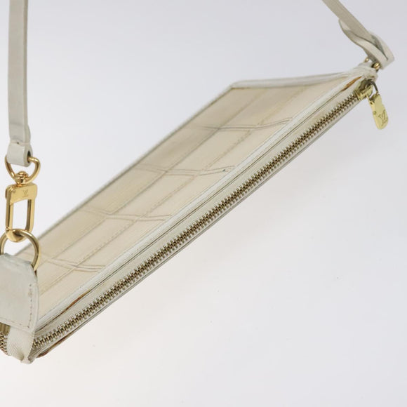 LOUIS VUITTON Epi Stretch Delmonico Pouch Cream M54603 LV Auth EC848