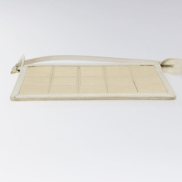 LOUIS VUITTON Epi Stretch Delmonico Pouch Cream M54603 LV Auth EC848