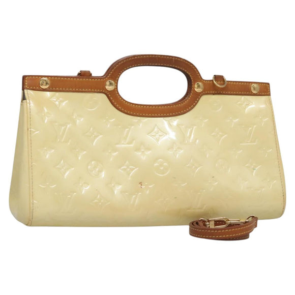 LOUIS VUITTON Monogram Vernis Roxbury Drive Hand Bag Perle M91374 LV Auth EC862