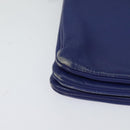 CELINE Trio Shoulder Bag Leather Blue Gold Auth EC863-9