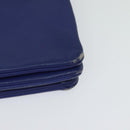 CELINE Trio Shoulder Bag Leather Blue Gold Auth EC863-14