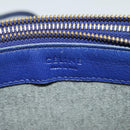 CELINE Trio Shoulder Bag Leather Blue Gold Auth EC863-20