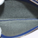 CELINE Trio Shoulder Bag Leather Blue Gold Auth EC863-25