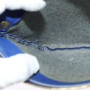 CELINE Trio Shoulder Bag Leather Blue Gold Auth EC863-27