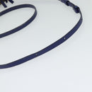 CELINE Trio Shoulder Bag Leather Blue Gold Auth EC863-7