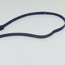 CELINE Trio Shoulder Bag Leather Blue Gold Auth EC863-8