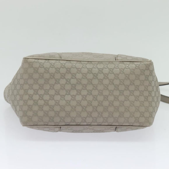 GUCCI GG Canvas Guccissima Hand Bag Leather Gray Gold 353121 Auth EC864