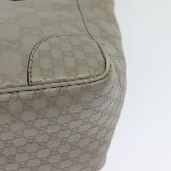 GUCCI GG Canvas Guccissima Hand Bag Leather Gray Gold 353121 Auth EC864