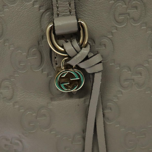 GUCCI GG Canvas Guccissima Hand Bag Leather Gray Gold 353121 Auth EC864
