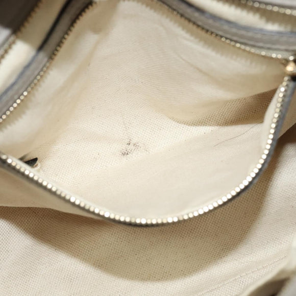 GUCCI GG Canvas Guccissima Hand Bag Leather Gray Gold 353121 Auth EC864