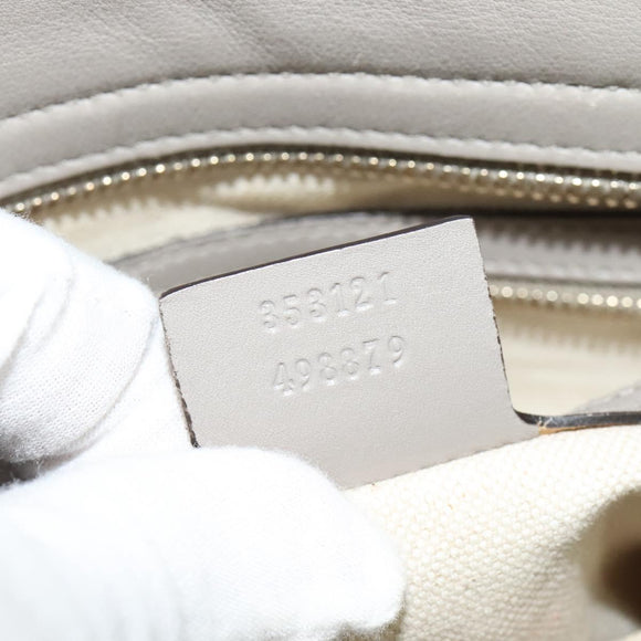 GUCCI GG Canvas Guccissima Hand Bag Leather Gray Gold 353121 Auth EC864