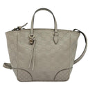 GUCCI GG Canvas Guccissima Hand Bag Leather Gray Gold 353121 Auth EC864-13