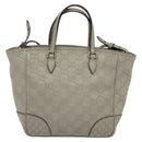 GUCCI GG Canvas Guccissima Hand Bag Leather Gray Gold 353121 Auth EC864-2
