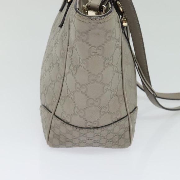 GUCCI GG Canvas Guccissima Hand Bag Leather Gray Gold 353121 Auth EC864