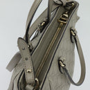 GUCCI GG Canvas Guccissima Hand Bag Leather Gray Gold 353121 Auth EC864-6