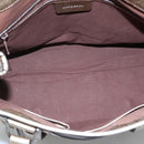 BURBERRY Nova Check Tote Bag Canvas Beige Gold Auth EC868-11