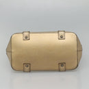 BURBERRY Nova Check Tote Bag Canvas Beige Gold Auth EC868-5