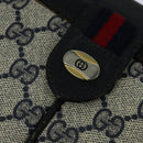 GUCCI GG Supreme Sherry Line Shoulder Bag PVC Navy Gold 904 02 043 Auth EC871-17